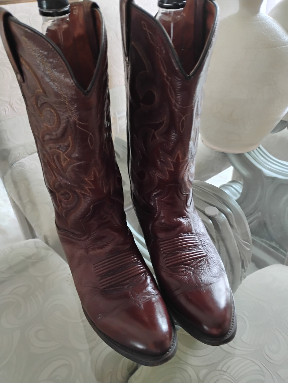Dan Post Dark Brown Leather Western Cowboy Boots